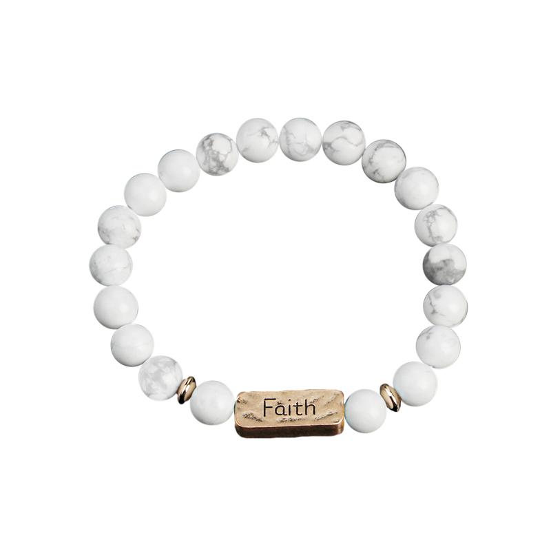 

Blessings Hope Words Natural Stone Bracelets Healing Energy Polished 8mm Lapis lazuli Beads Bangle Elastic Pulsera