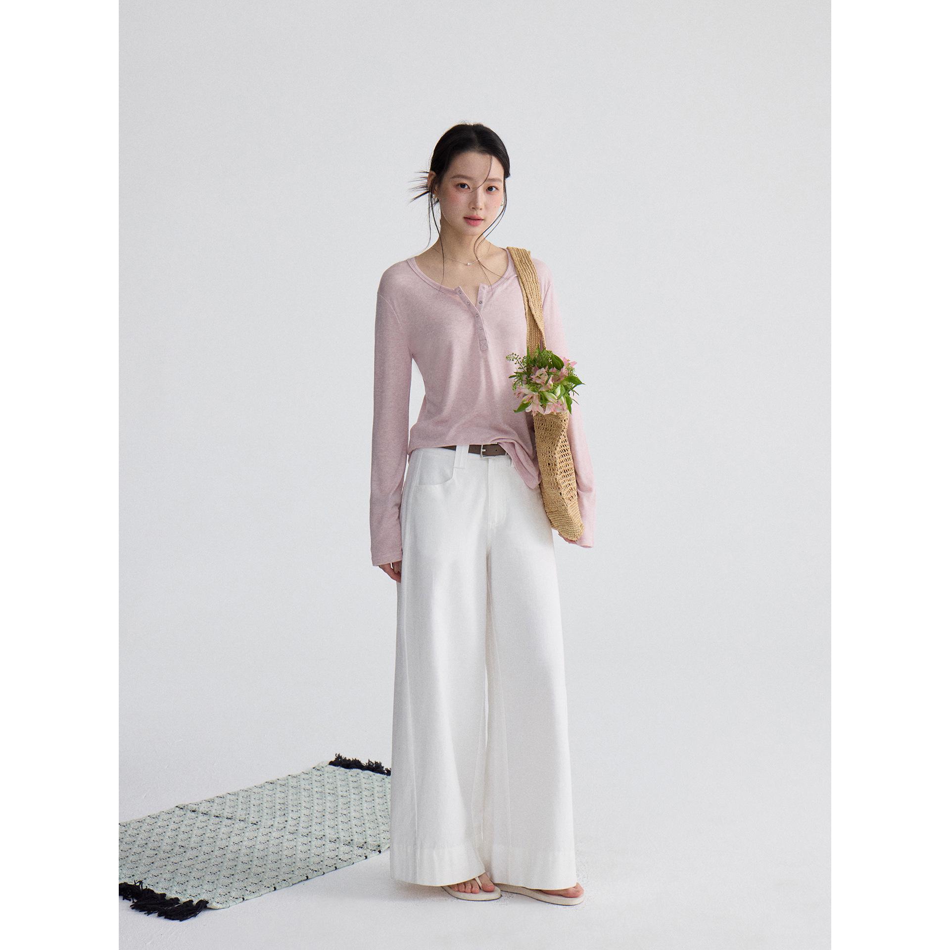 

Ge Ming Women s Spring Wide-Leg Casual Pants with Simple Solid Color and Loose Fit L (Waist 120-135 cm)