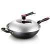 COOKER KING Cast Iron Flat Bottom Wok
