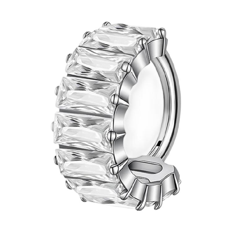 Титановое квадратное циркониевое серьга для хряща пирсинг кликер для септума кольцо в нос пирсинг украшения для чувствительных ушей