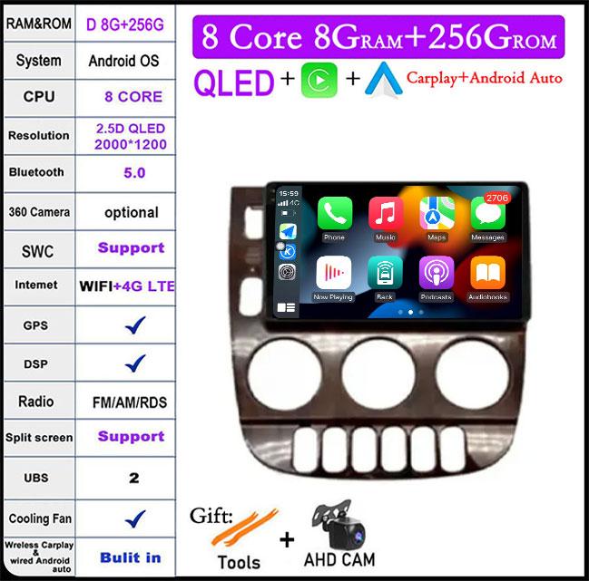 Android 14 For Mercedes Benz M-Class W163 ML1997 -2005 Car Radio Video Multimedia Player GPsNavigation Wireless Carplay