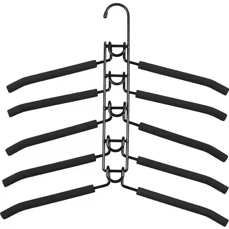 

5 Layer Detachable Heavy Duty Space-Saving Clothes Hanger - Multi-Layer Metal Garment Organizer with Non-Slip Foam Pads