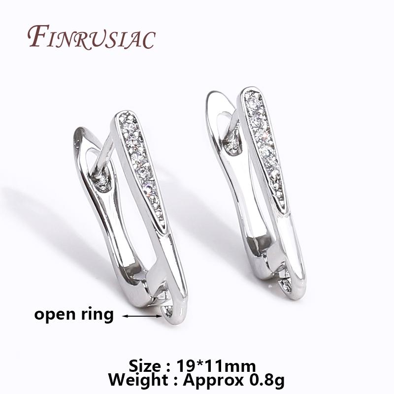 18K Gold/Rhodium Plated French Inlay Zircon Earwires Fastener Earring Hooks Clasps Fittings DIY Earring Making Accessories