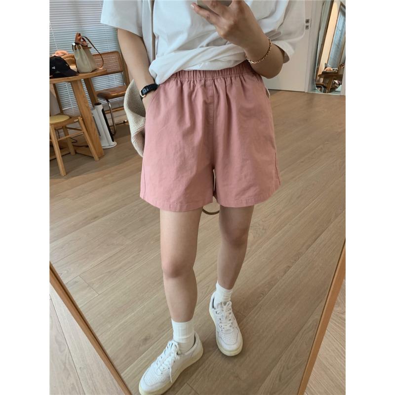 

Хлопковые шорты цвета хаки для женщин на лето в японском и корейском стилях, свободные и облегающие, повседневные, с эластичной высокой талией и широкими штанинами 4XL