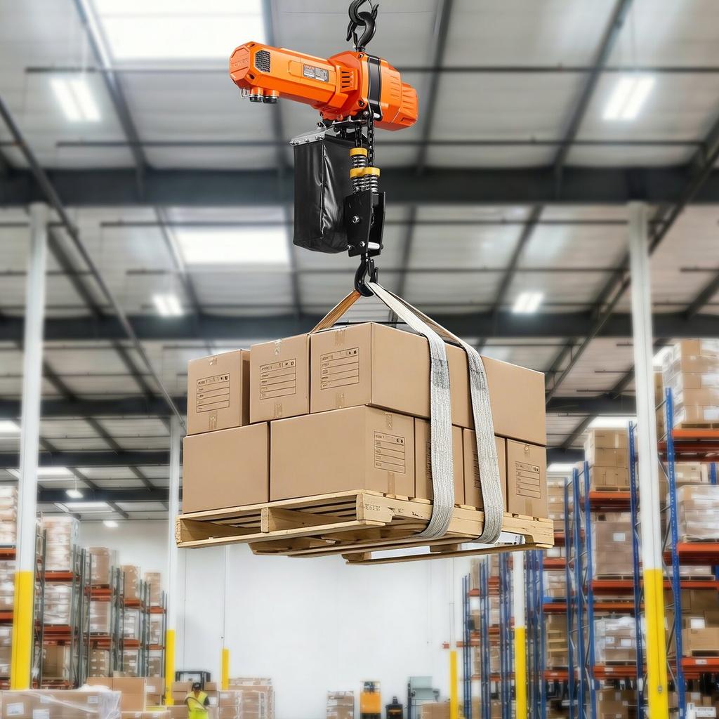 1000 kg Electric Chain Hoist, 6 m Lifting Height, 230V Single Phase Overhead Crane with 4.5 m Wired Remote Control, G100 Chain Electric Lift Hoist for