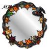 Halloween Wandspiegel Dekor Dekorative Aufkleber mit Spinnen/Skeletten/Kürbissen, Retro Hängende Spiegel für Flur Schmuck, Leichtes Zuhause Feiertag