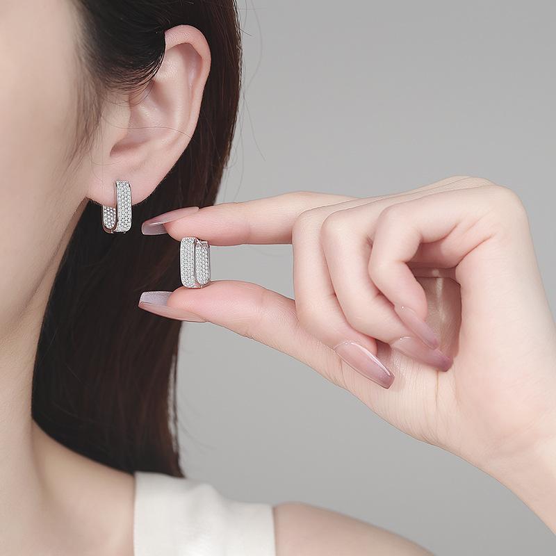 0.92ct Moissanite Earrings for Women Lab Grown Diamond Ear Studs 925 Silver Fine Jewelry Gift