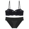 Set Reggiseno in Pizzo Francese da Donna Minimizer Push-Up con Ferretto Lingerie Nylon Spandex