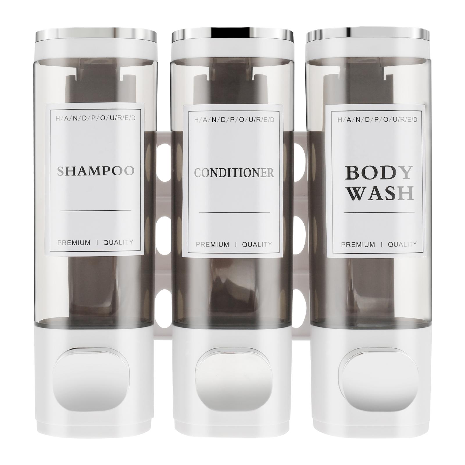 

Wall Mounted Soap Dispenser Bathroom Shampoo and Conditioner Shower Gel Dispenser Container Bottle for Bathroom Kitchen Hotel белый