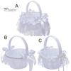 Innovative Portable Exquisite Workmanship Hand Flower Basket Feather Design Wedding Bridesmaid Flower Basket Scene Layout Prop