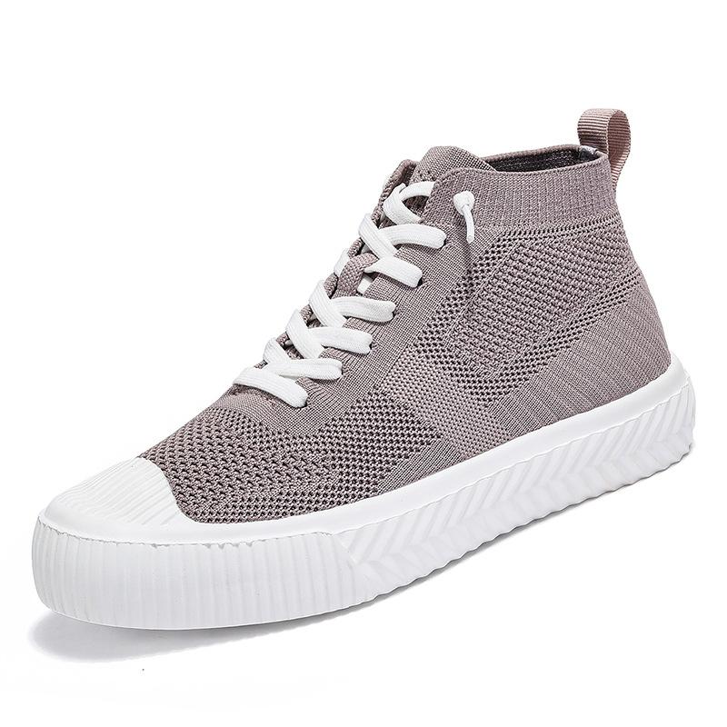 

Jinjiang large size lightweight fly-woven high-top casual retro board shoes breathable shell bag head shoes medium tube shoes 46