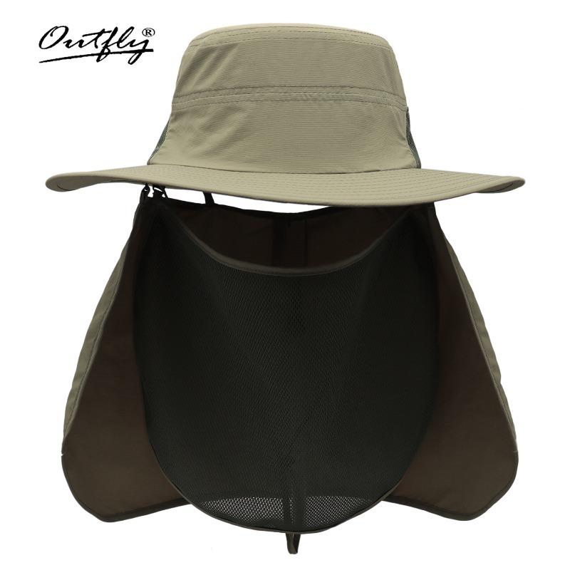 Spring and summer new sunscreen fishing hat big head circumference UV protection breathable sun hat outdoor leisure hiking bucket hat