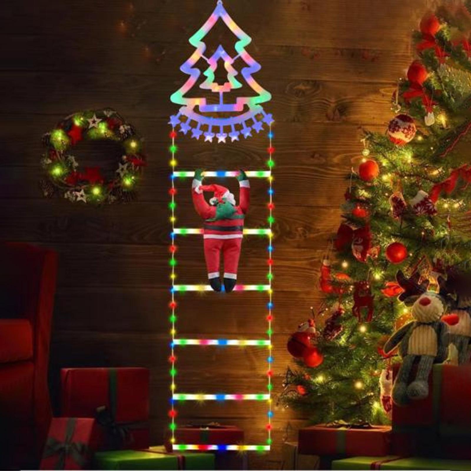 

Claus Climbing LED Light Festival Atmosphere Decorative Outdoor Indoor Ladder Courtyard, Christmas Tree Decoration One Size