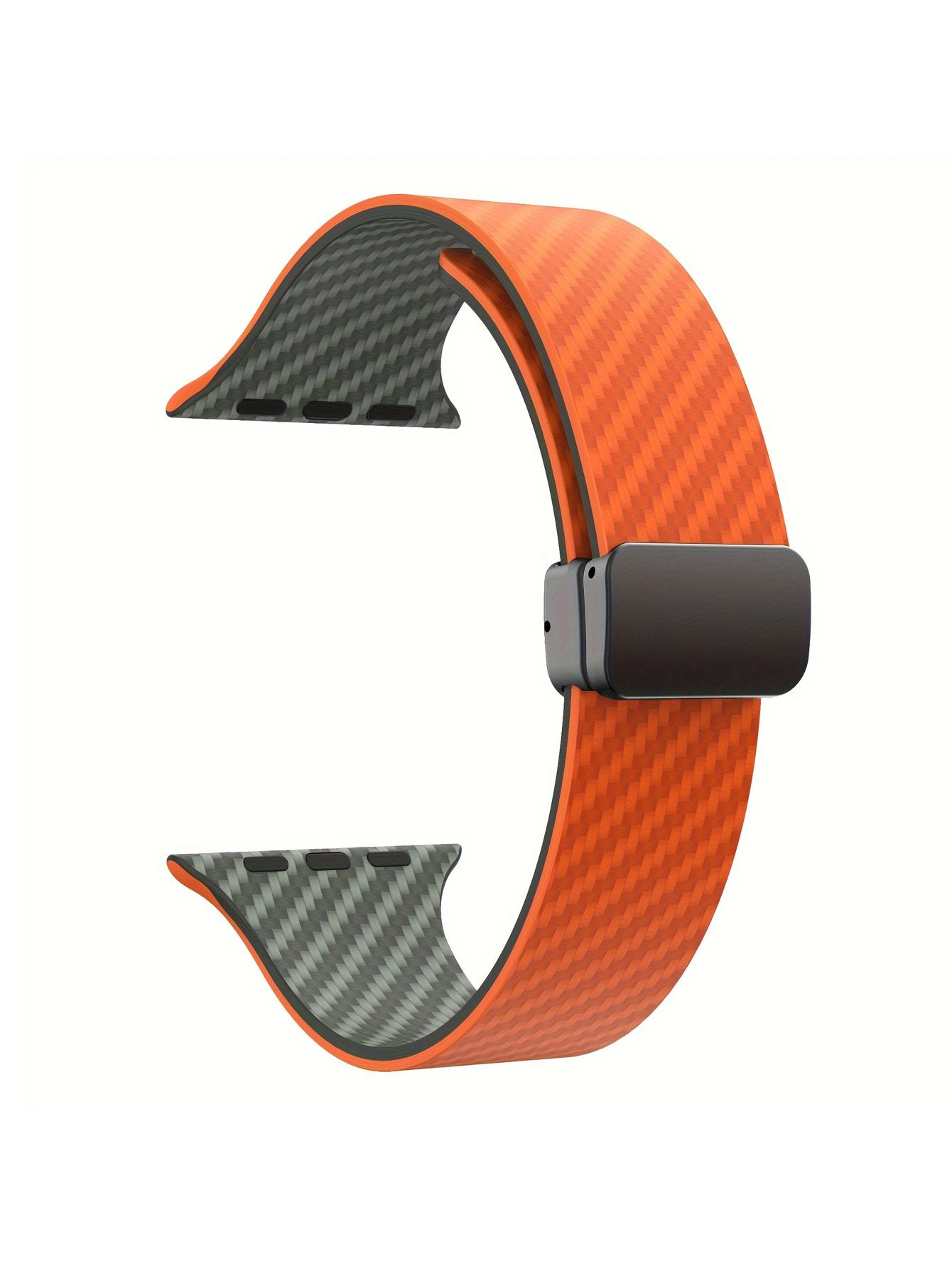 

Magnetic Silicone Strap, 38mm-40mm-41mm-42mm-44mm-45mm-49mm Compatible with Apple Watch Ultra 2/Ultra Series SE 10/9/8/7/6/5/4/3 42mm 44mm 45mm 49mm помаранчевий