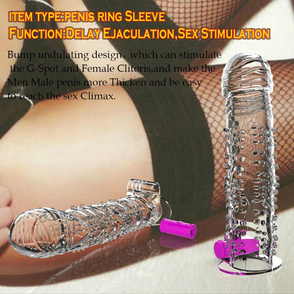 Spike Dotted Ribbed Delay Condom Bump Enhance Thorn Reuseable Vibrate Condom