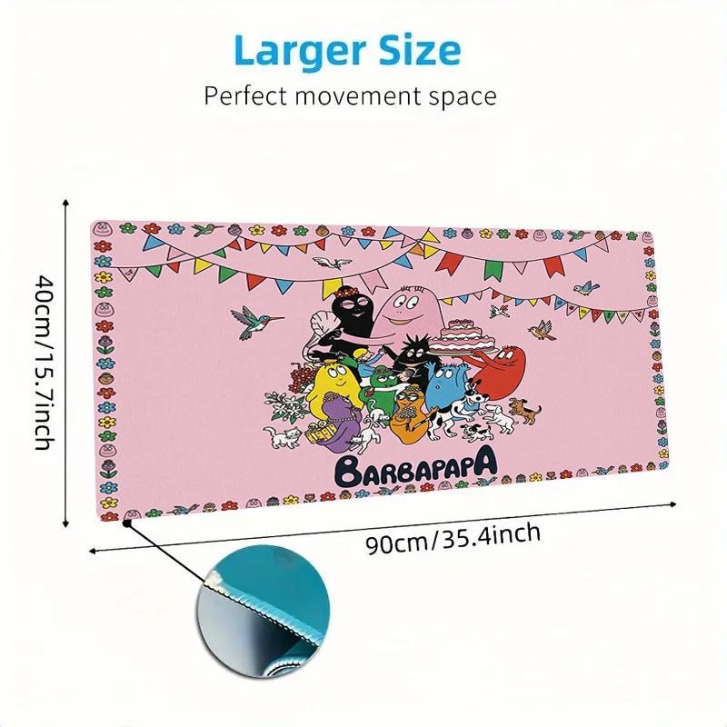 Barbapapa Color Mouse Pad Large Gaming Table Cushion Non-slip Laptop Tablet Big Mousepad XXL Mat Mini PC Playmat With Lock edge