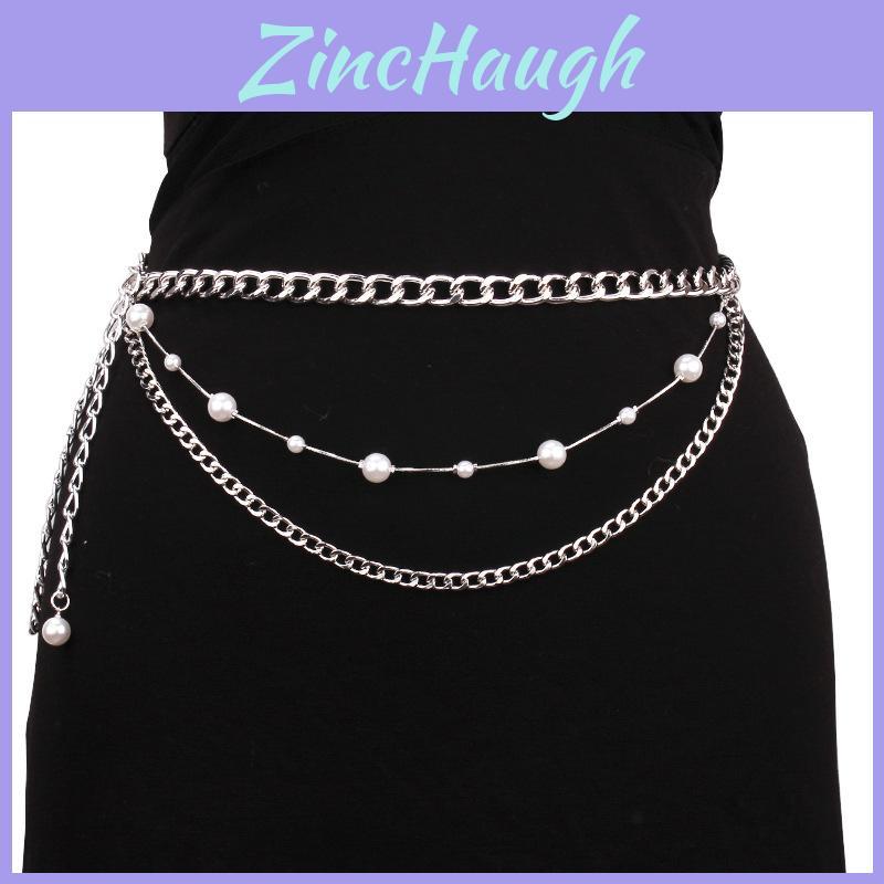 Vintage European Body Chain With Pearl Multilayer Design For Casual Summer Wear