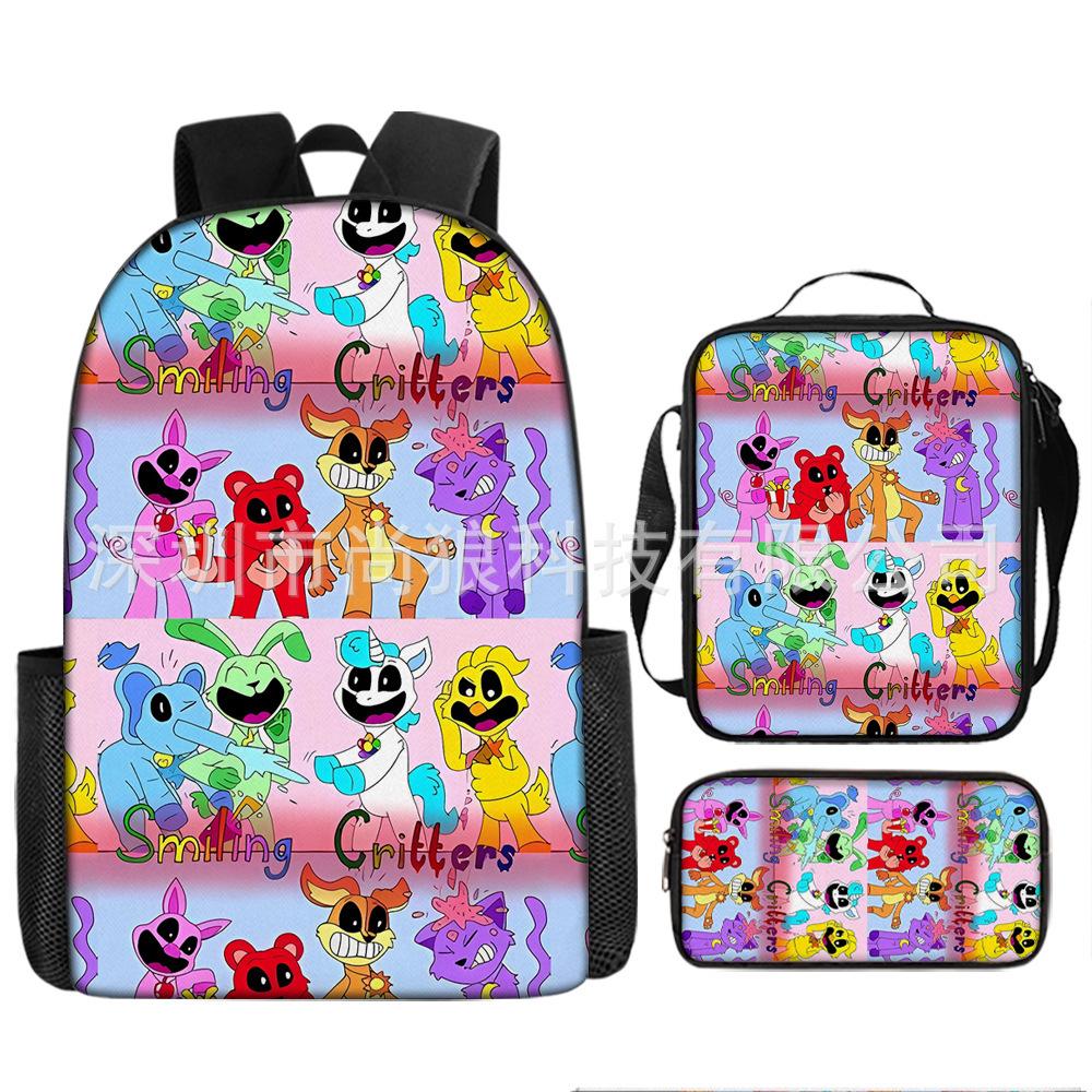 Poppy Playtime3 Smiling Horror Animals Smiling Critters Three-Piece Backpack Backpack