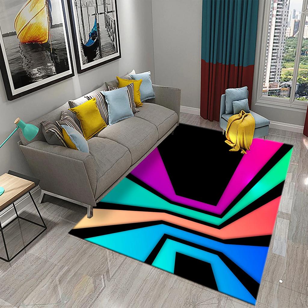 Geometry Carpet Modern Fashion Rug Geometric Art Rectangle Area Rugs for Adult Yoga Mats Living Room Bedroom Flat Mat Door Mat