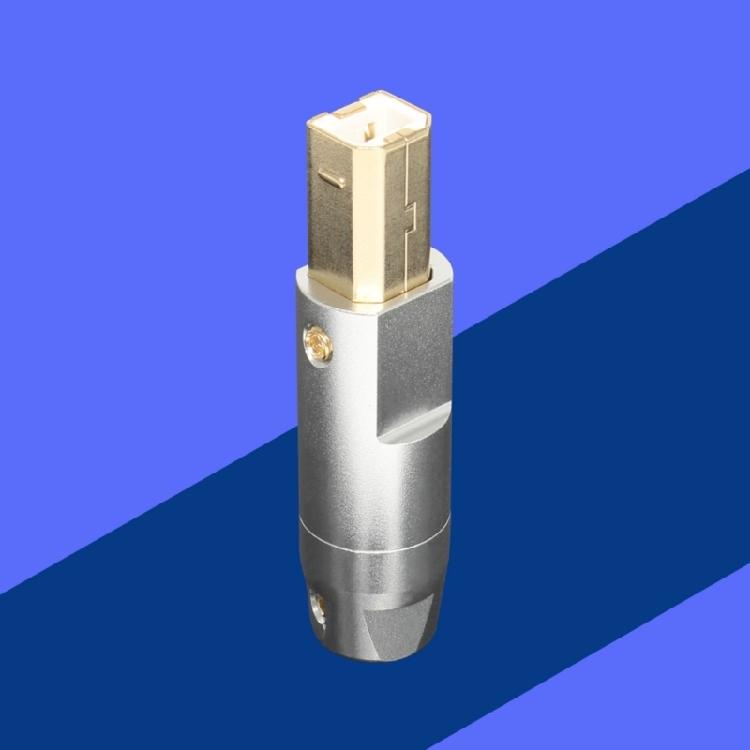 Gold-Plated USB B-Type Plug 6mm Hole Connector Shell with Aluminum Alloy Durability For Printer Data Cable Solution