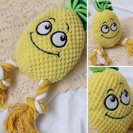 Eco-friendly Cotton Rope Wear-resistant Dog Molar Toy Plush Avocado Shape Pet Interactive Accessories