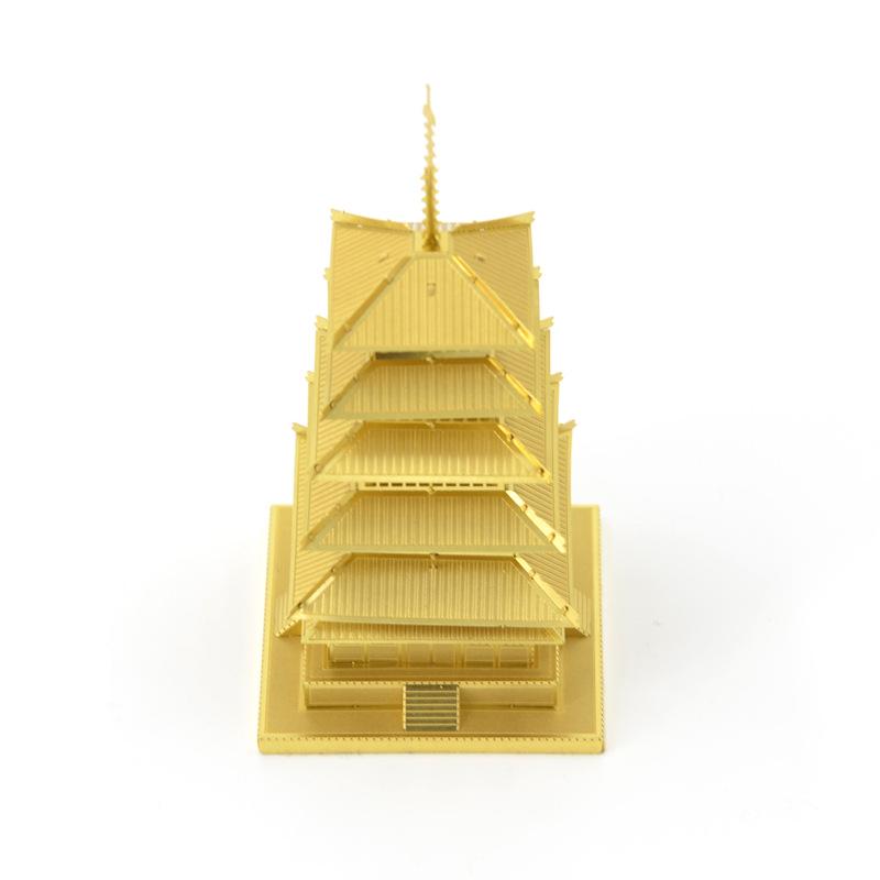 

Металлическая головоломка. Лазерная резка. Пятиэтажная пагода из нержавеющей стали. Головоломка. 1pc