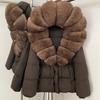 Popular fox fur collar medium and long down jacket winter new waist thin high-end fur coat women
