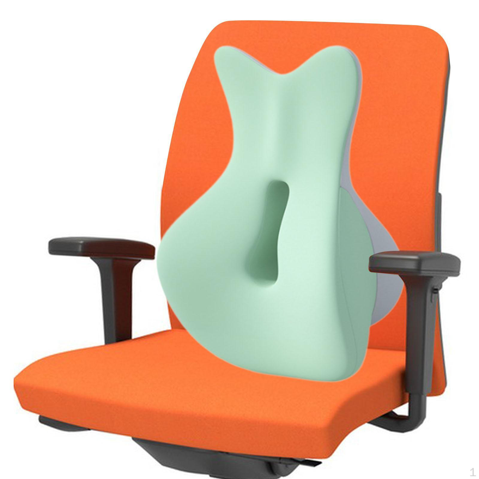 

Back Lumbar Support Cushion Pillow Memory Foam Neck for Home Dorm Long Sitting зелений