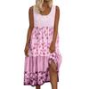 Women's Bohemian Floral Print Maxi Dress Sleeveless Round Neck Beach Flowy Party Beach Dress
