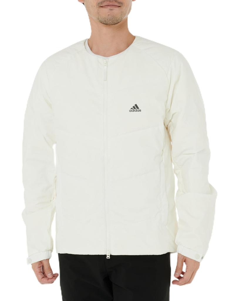 Adidas KWX68 Lightweight Down Jacket with Small Regular Men's Logo, Fit, Off-White (JG8504)