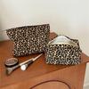 Autumn and Winter Leopard Print Makeup Bag Large Capacity Toiletry Bag Women's Makeup Pouch Travel Cosmetic Organizer Bag