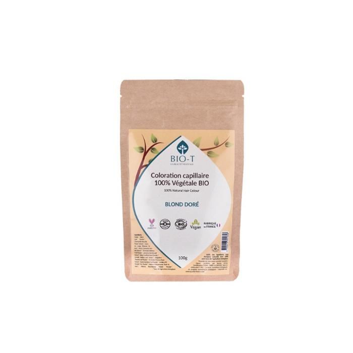 BIO-T - 100% Plant-Based Hair Color Bio Shade Golden Blonde 100grs