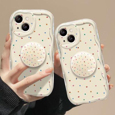 Applicabile a Custodia per Cellulare Apple 14 IPhone 13promax Anti-caduta Silicone Trasparente 12mini Colore Pois Supporto