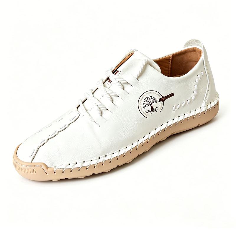 Men's Plus Size Handmade Leather Moccasins - New Spring Fashion Lace-up Casual Shoes