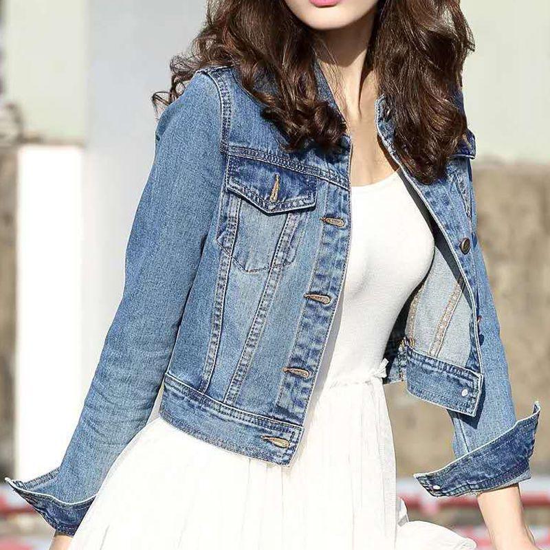2020 Autumn Women's Slim Fit Korean Style Denim Jacket, Long Sleeve Versatile Top