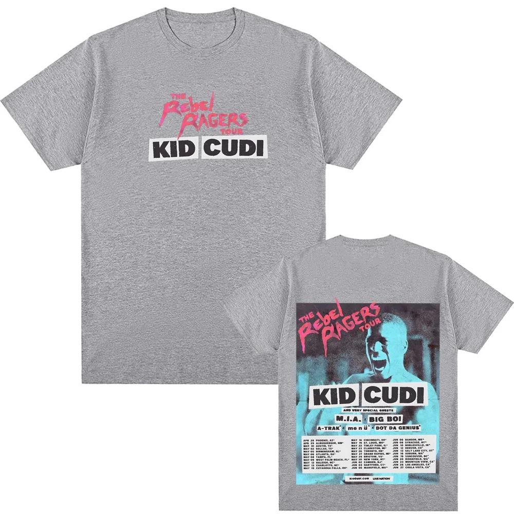 

2026 Rebel Ragers Tour TShirt American Rapper Kid Cudi High Quality Short Sleeve TShirt Unisex Gothic Women Unisex TShirt S