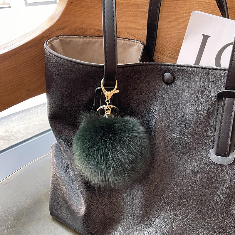 

Меховой помпон из лисы - Креативный плюшевый аксессуар для брелока для ключей от машины и в стиле Ins