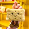 Creative and Cute Brioche Bread and Cheese Plush Keychain Bag Pendant Afternoon Tea Key Chain for Friends