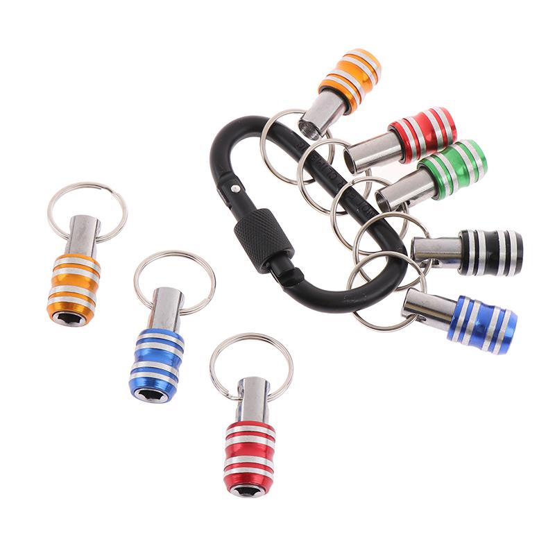 

1/5Pcs 1/4Inch Hex Shank Screwdriver Bits Holder Extension Bar Drill Adapter Drill Bit Quick Release Easy Change Keychain червоний