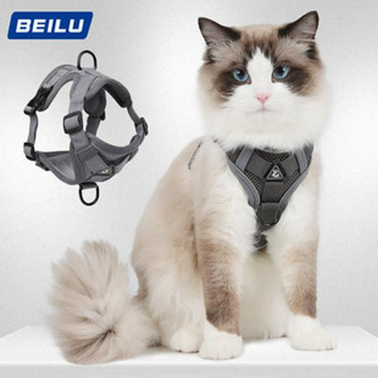 Reflective Plaid Vest Dog Harness & Leash Set for Cats and Dogs