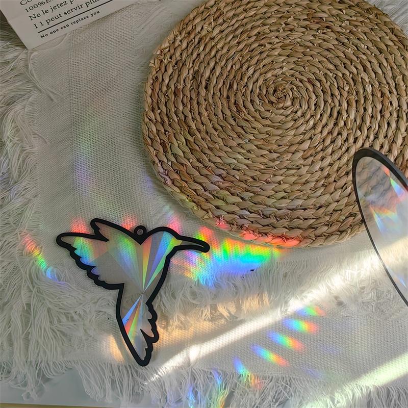 Colorful Acrylic Suncatcher Rainbow Prism Pendant Decorative Window Hanging Ornament For Home Garden Indoor Sunlight Decoration
