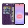 Coque pour Samsung Galaxy A37 5G, Protection Cuir Synthétique Antichoc Violet Foncé Motif Papillon