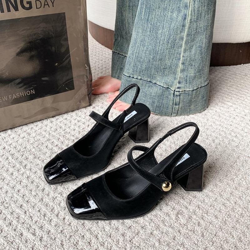 Fashion Summer High Heel Women Sandals Fashion Square Toe Shoes Design Style Banquet Party Sandalias Shoes