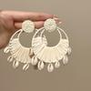Raffia Shell Conch Pendant Earrings Seaside Vacation Atmosphere Earrings Niche Fashion Versatile Earrings