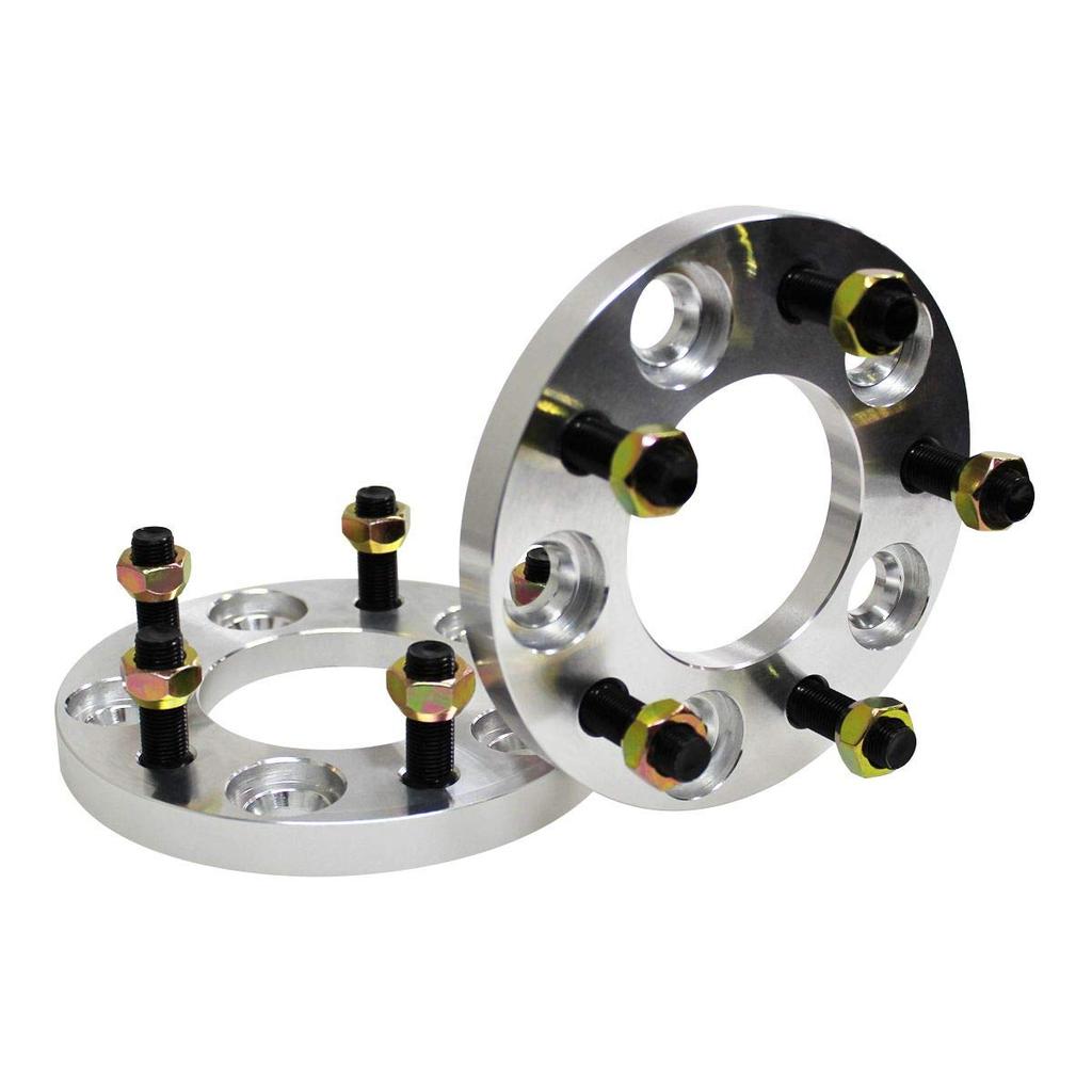 Durax Wide Tread Spacer, 0.6 inches (15 mm), PCD100, 5H, M12 x P1.5, Set of 2 (Silver) [B06A2]