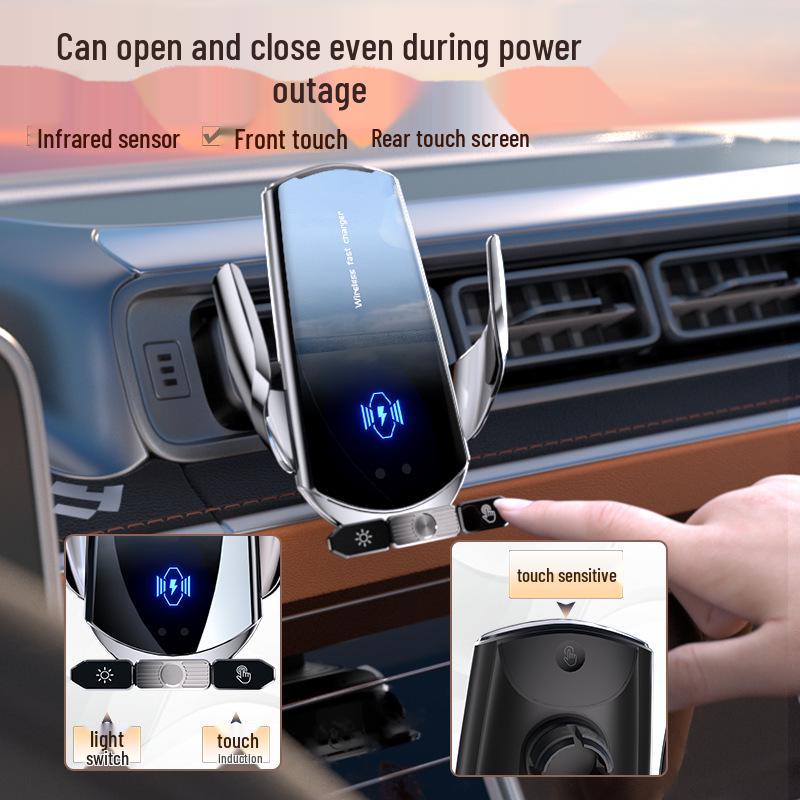Q88 Magic Clip: 15W Wireless Car Phone Holder with Removable Magnetic Charger and Navigation Support