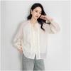 Women's Ruffle Tie-Up Blouse - Long Sleeve, 2025 Spring/Summer French Style