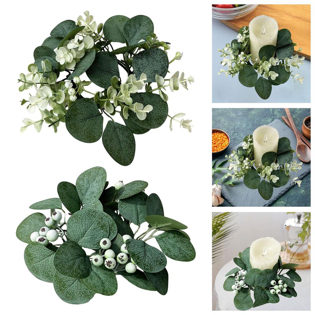 Candle Ring Decor Decorative Table Centerpiece Candle Wreath Boho Wreath for Wedding Festival Kitchen Celebration Front Door