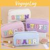Unisex Embroidery Travel Organizer With Large Capacity And Macaron Colors For Women Men