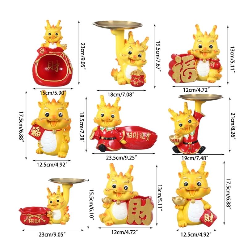 Desk Crafts Desktop Dragon Decor Resin Decorative Key Holder Money Jar Gift Resin Coins Storage BOX